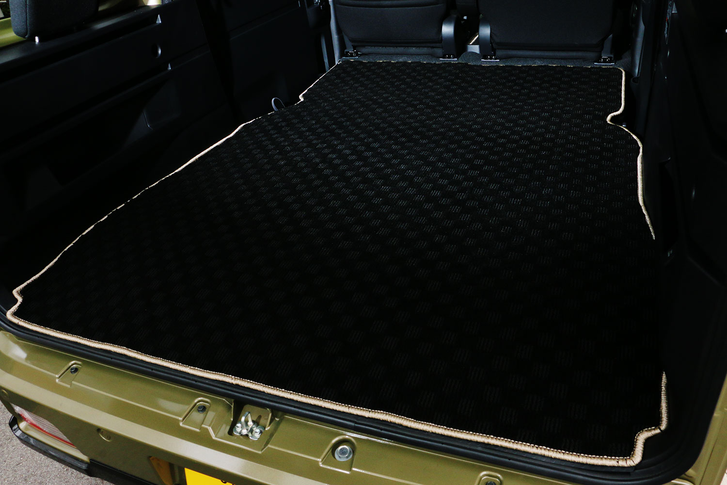 ハイゼットカーゴ S700V S710V トランクマット 専用設計 日本製 ラゲッジマット 2列目背面対応 デザイン チェック柄 格子柄 荷室 絨毯 マット カーマット - 9